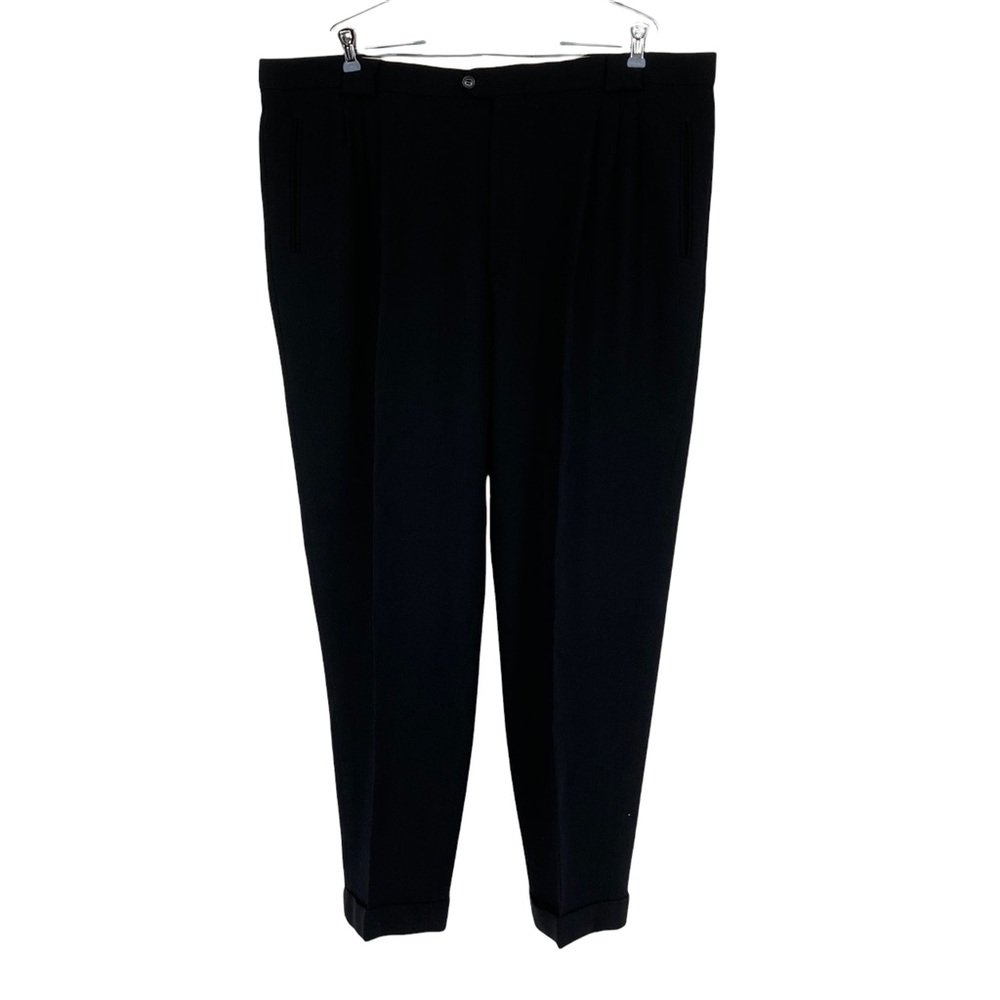 Men’s Vintage Giorgio x Valentino Black Wool Dress Pants w Luigi Botto Wool